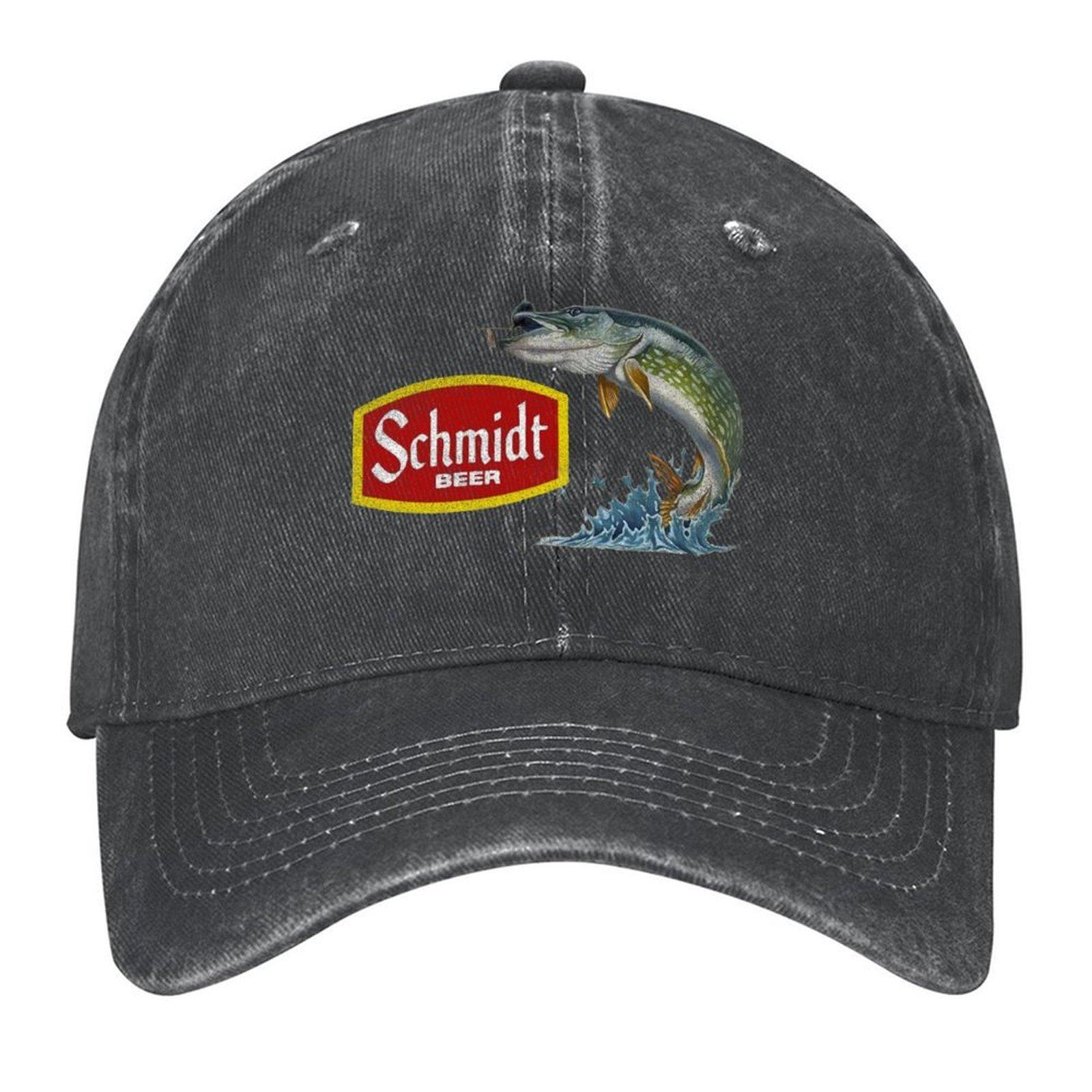 

2026 Schmidt Beer Vintage Fishing Pike Distressed Retro Baseball Cap Winter Hats For Men Derby Hat |-F-| Mens Women s
