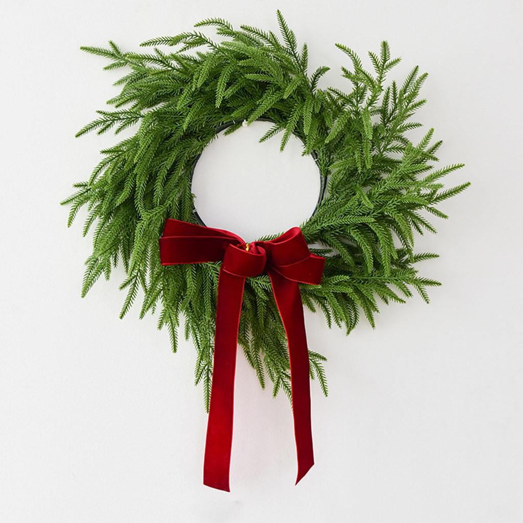 19inch Artificial Pine Christmas Wreath Versatile Front Door Wreath Realistic for Store Gate Decor Accessory Lightweight Sturdy