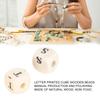 200pcs 10mm DIY Jewelry Beads Letter Printed White Cube Wooden Craft Beads