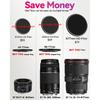 72-77mm Metal Step-Up/Down Ring Adapter Compatible with Mirrorless Cameras DSLR Lens, UV CPL ND Filter Thread Converter, Black