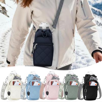 Sports Water Bottle Bag Thermal Insulated Kettle Holder Lightweight Crossbody Water Bottle Carrier for Hiking Travel Gym