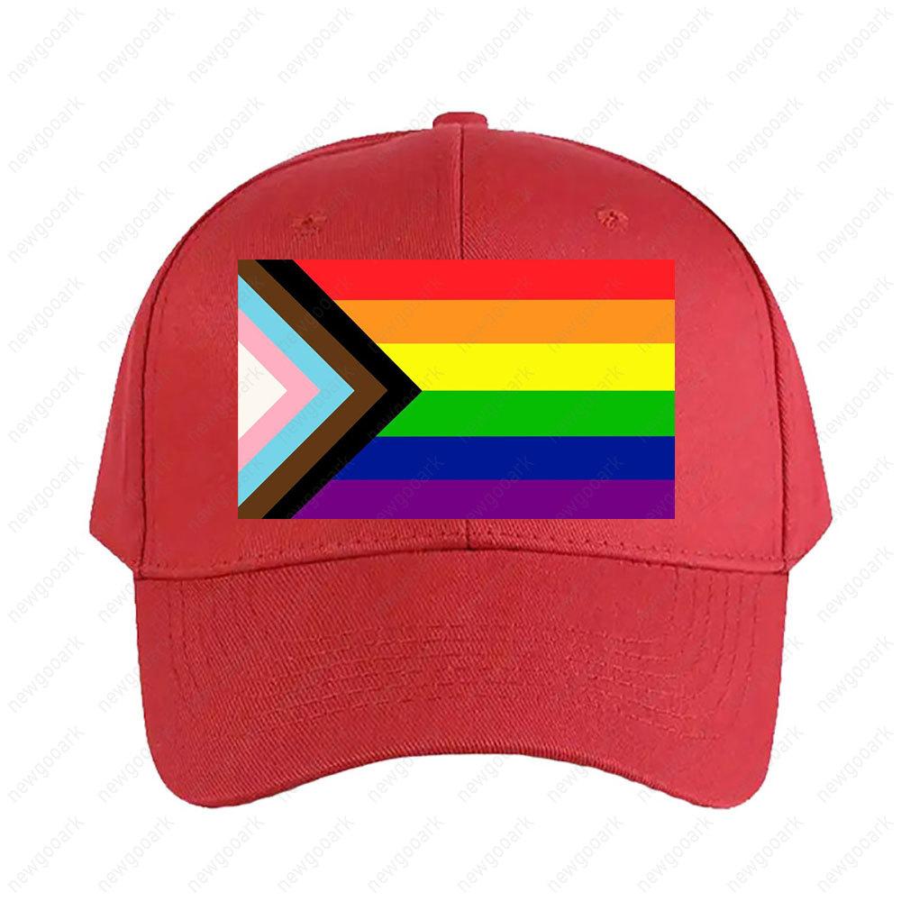 Homosexuelle Progress Pride Flagge Kappe Sommer Damen Unisex Erwachsener Schirmmütze Mode Lässig Verstellbar Bedruckte Baseballkappen Trucker Cap
