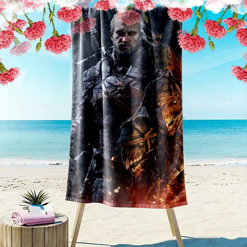 The Witcher's Fury Beach Towel Beach Soft Quick-drying Swim Towel Swim Seaside Travel and Vacation Towels Comfort Outdoor Picnic Beach Mat