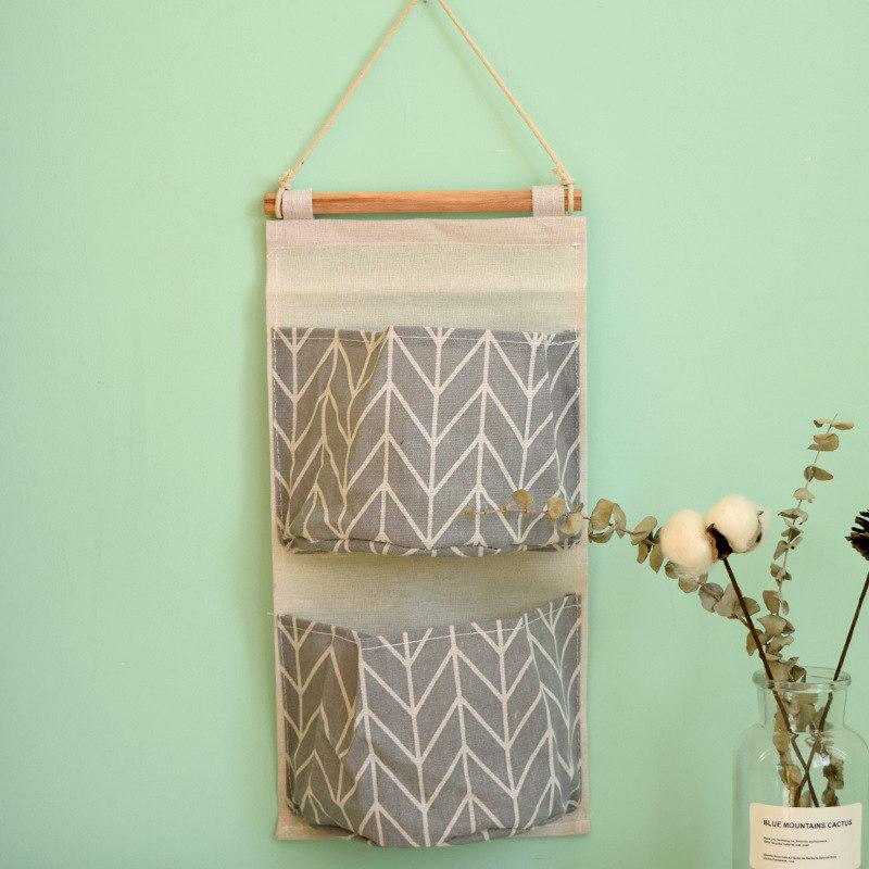 Set 2 Borsette Portaoggetti Da Parete In Tessuto Di Lino – Organizer Sospeso Con 3 Tasche, Impermeabile, Per Bagno, Cucina, Camera E Ufficio (Bianco E Verde)