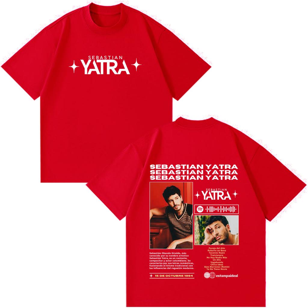 Singer Sebastian Yatra Album Tour 2026 Print T Shirt Unisex Unisex Fashion Tshirts Cotton Casual Hiphop Vintage Loose Tshirts