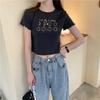 New Korean Style Slim Short High Waist Short Sleeve T-shirt for Women In Summer