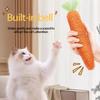 Carrot Bell Cat Teaser Stick: Kitten Self-Entertainment Toy with Scratching Board for Bite-Resistant Teething and Claws.