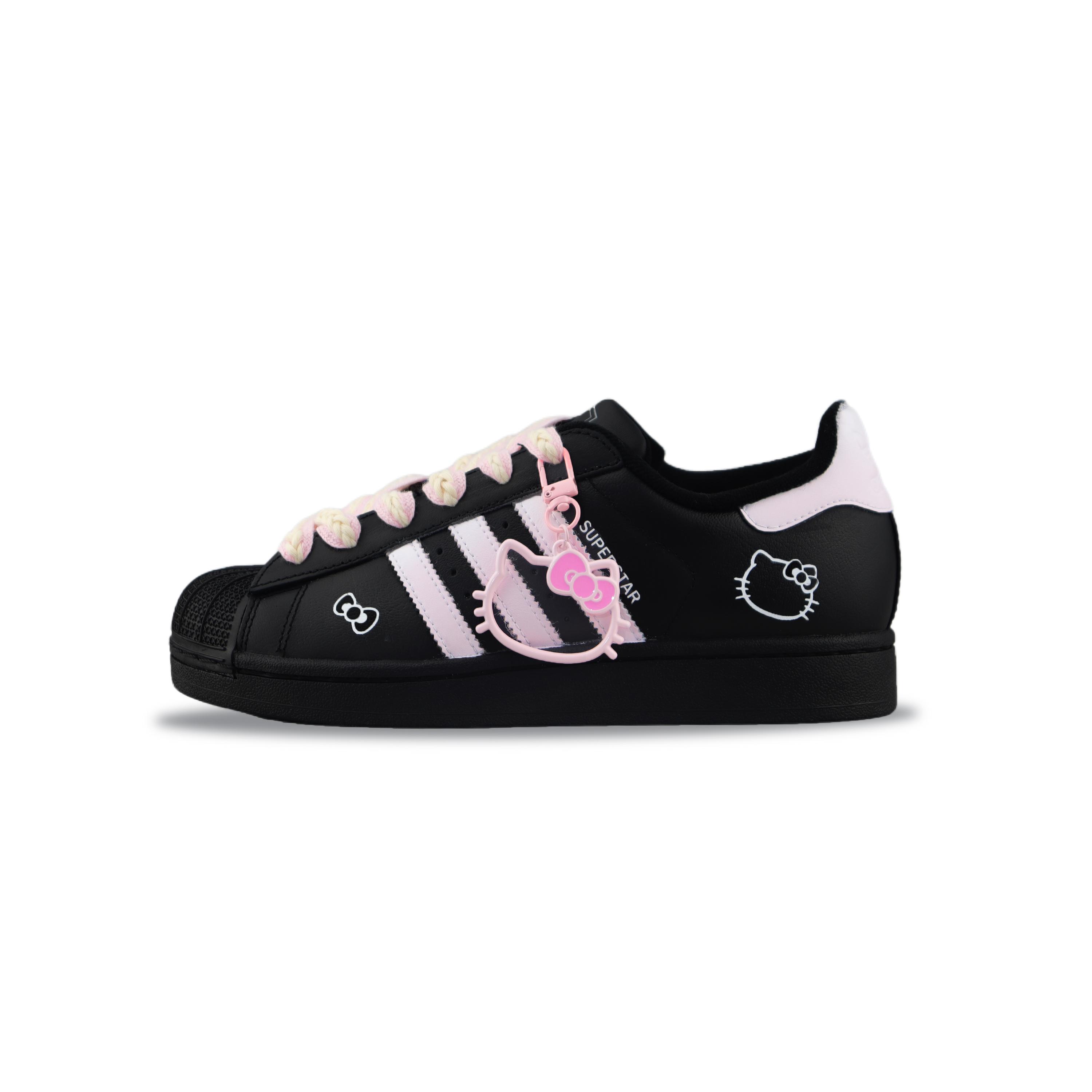 

Adidas Originals Superstar 2 Abrasion Resistant Low top Skateboard Shoes Unisex Black Pink JI0079(Team840-) 35⅔