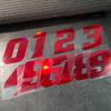 2pcs Red Laser Motorcycle Number 0-9 Stickers Waterproof for Motorcycle Fairing Helmet Car Body Scooters Universal Vinyl Decals