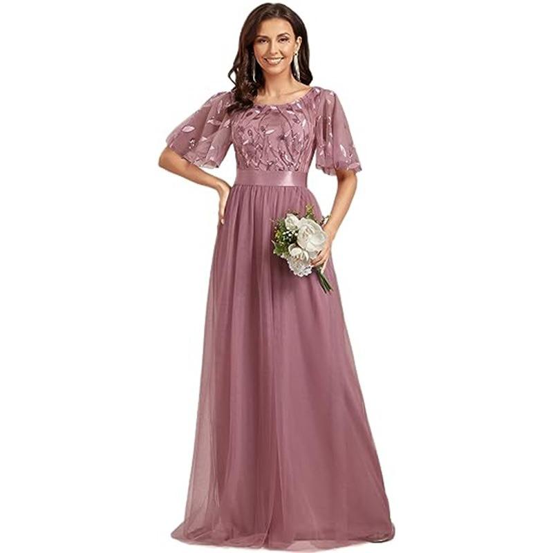 Dress new new dress long dress evening dress lace splicing dress women