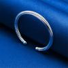 Charming 925 Sterling Silver Exquisite Sparkling Open Bangle for Women, Fashionable Wedding Party Jewelry