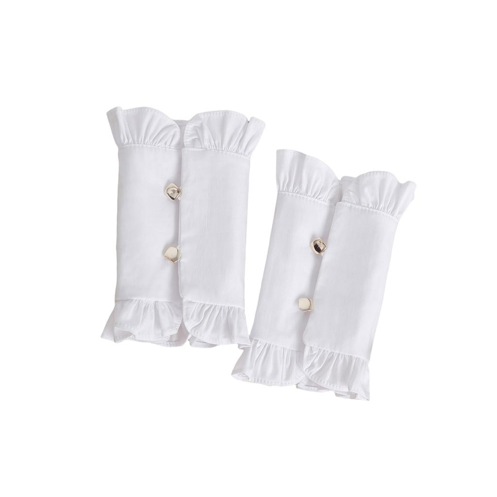 Women Wrist Cuffs Detachable Simple Cuffs Winter Autumn Shirts Sweater Sweatshirt Elegant Pearls Buttons