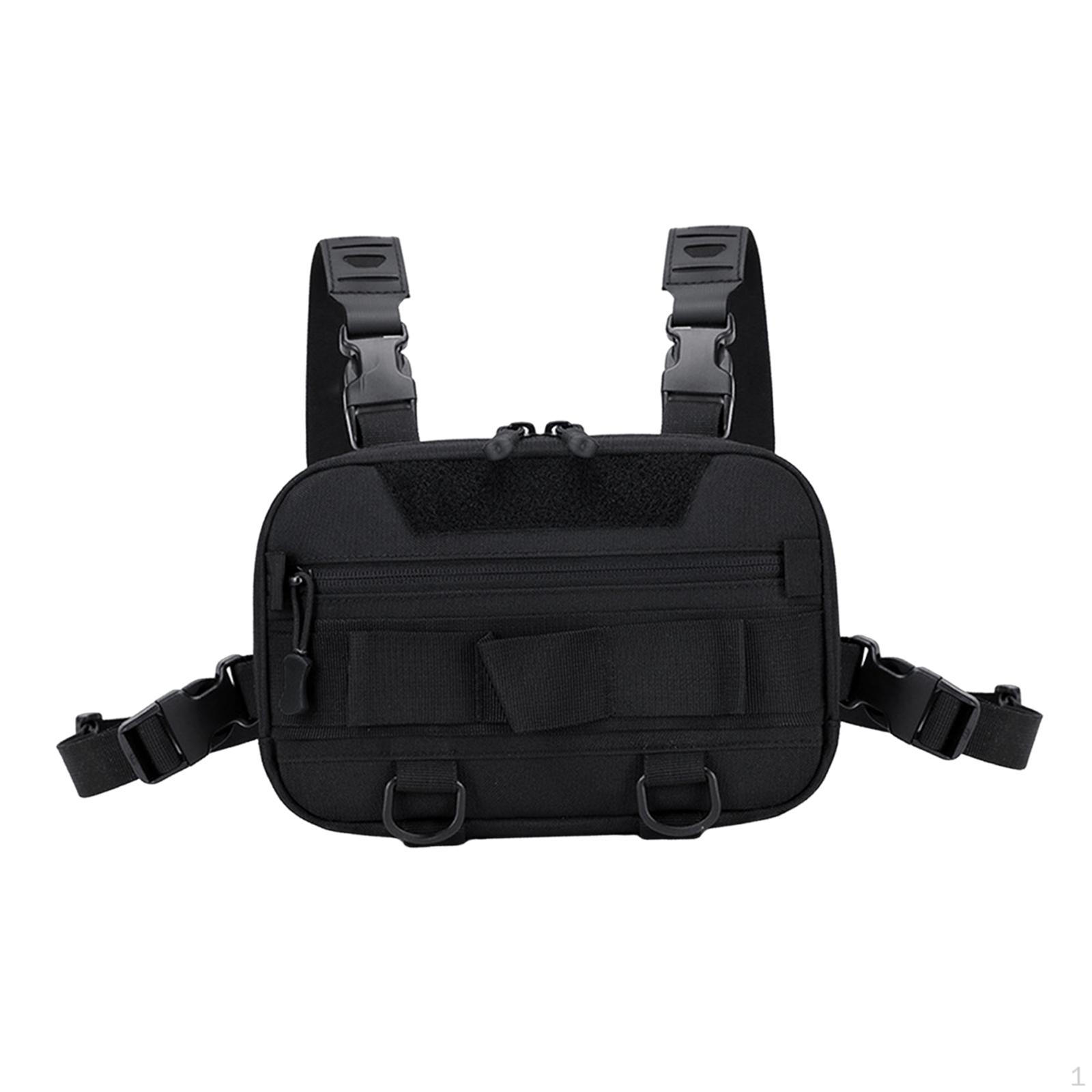 

Outdoor Sports Chest Bag Breathable Multifunction Smooth Zipper Utility Backpack Large Capacity for Black