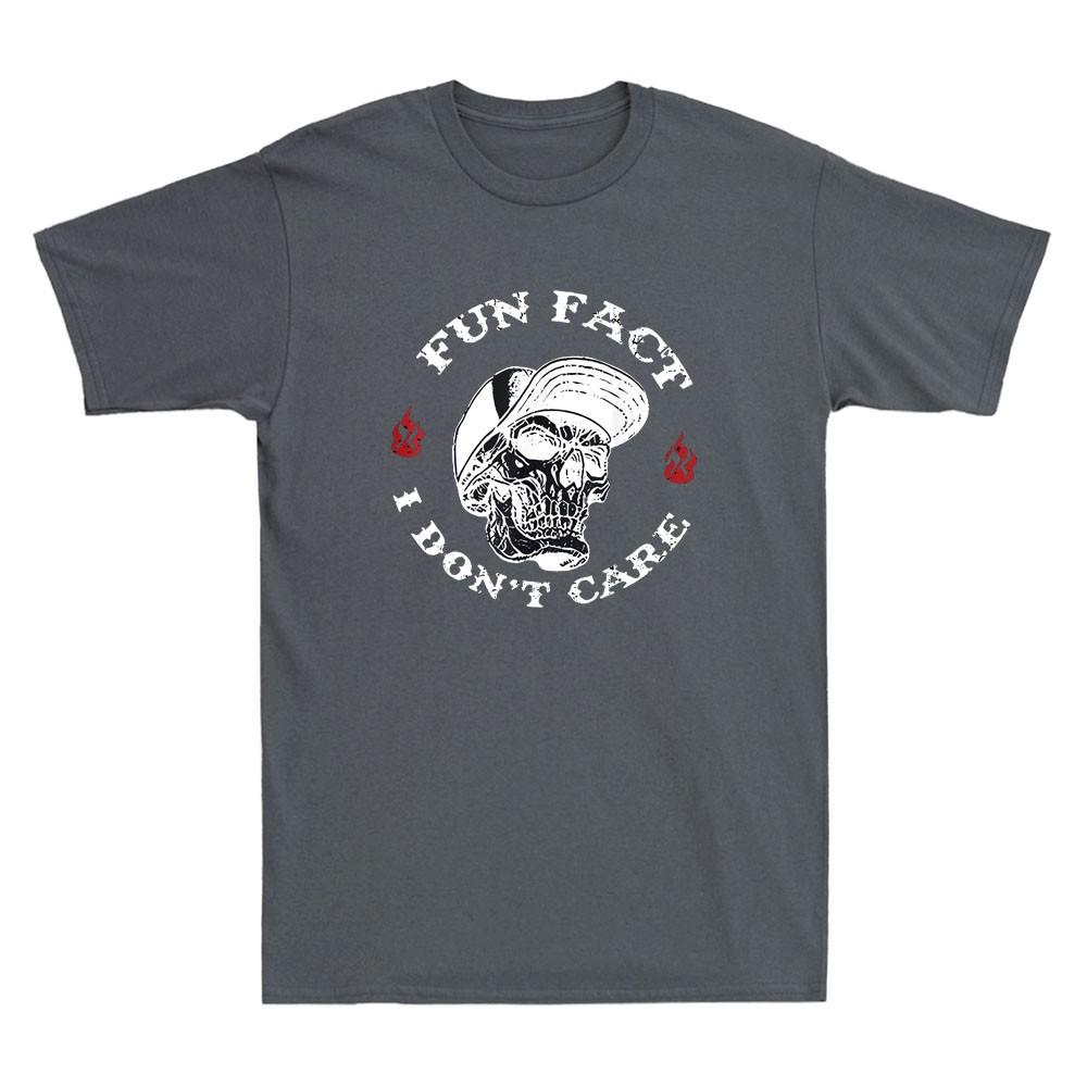 Fun Fact I Dont Care Funny Skeleton Meme Sarcastic Quote Vintage Unisexs Tshirt