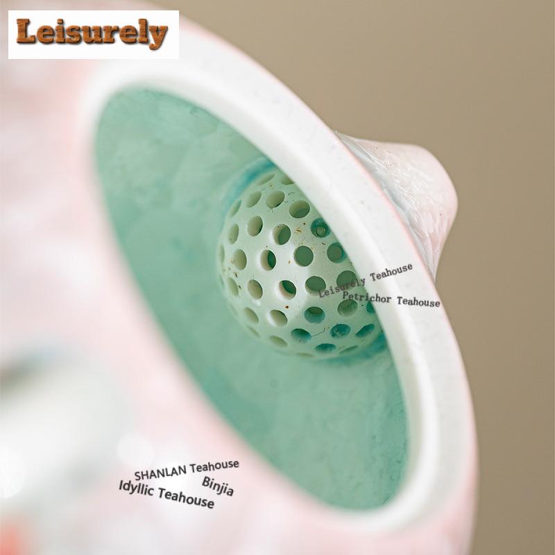 200ml Kiln Change Crystal Glaze Xishi Teapot Retro Tea Infuser Pot Tea Making Kettle With Ball Hole Drinkware Collection Gift