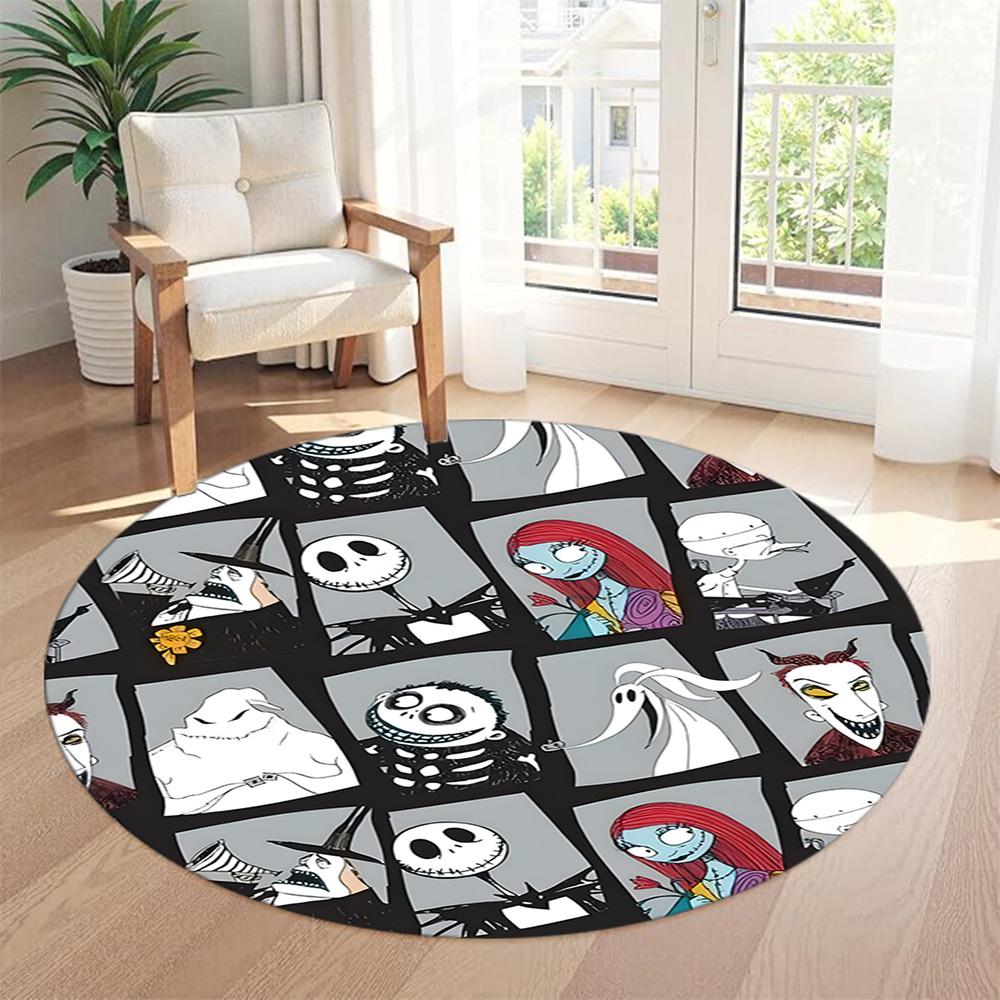 Nightmare Before Christmas Round Carpet Suitable for Decorate room Dormitory Study room Living Rooms Anti-slip Round Rug Office home decor