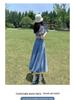 2024 High Waist Retro Denim Midi Skirt: Slimming, Fashionable, Hip-Covering Draped Design