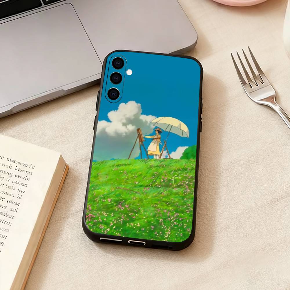 Amine The Wind Rises Phone Case Black Silicone Soft For Samsung Galaxy A73,A72,A71,A70,A53,A52,A51 Samsung a52