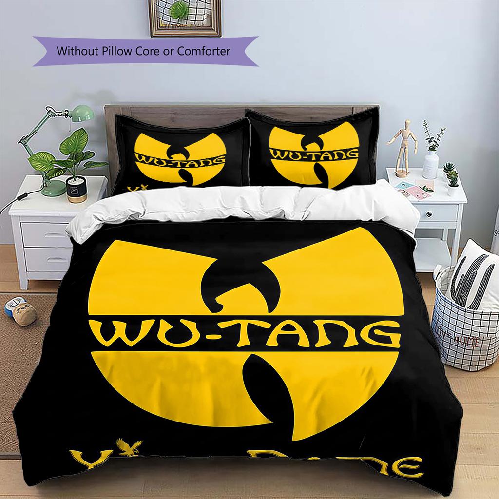 Benutzerdefinierte Name Wu-Tang Clan Bettwäsche, Steppbett-Set Steppbettbezug Kissenbezug Zuhause Geburtstagsgeschenk (1 Bettbezug + 2 Kissenbezüge, ohne Füllung)
