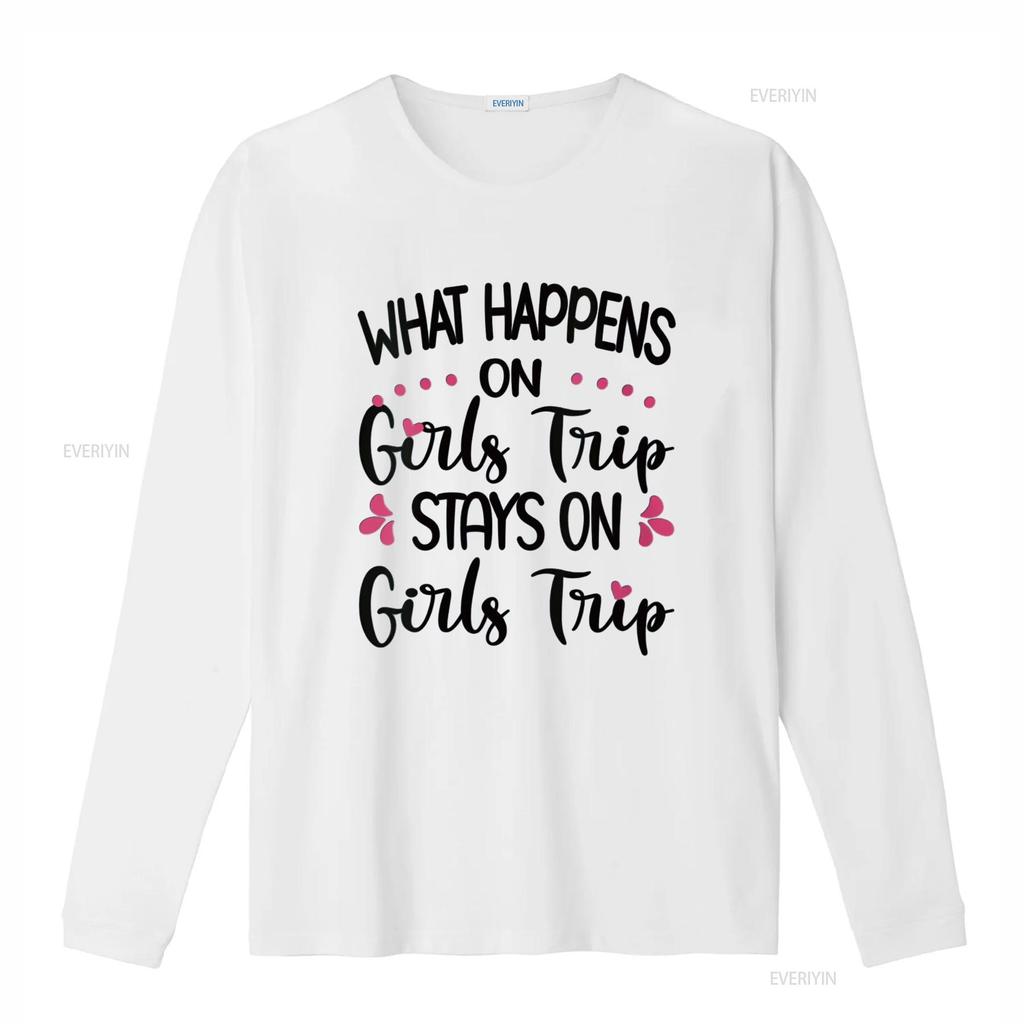 Womens What Happens On Girls Trip Stays Travel T Shirt vintage Washed streetwear Stretched Soft homme Unisex designer clothes