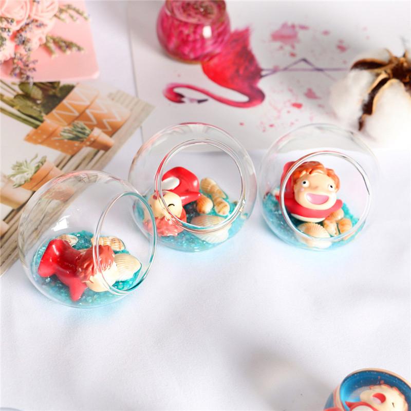 Anime gullfisk prinsesse Ponyo mikro landskapspynt mini lysende gullfisk ji glass diy skrivebordsmodell dukkehusdekor leker