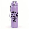 1PC Sorry But I Dont Care Sarcastic Quote Print 750ml Color Plastic Sports Water Bottle Leakproof Flip Straw Lid Suitable for Sports Office Home Use