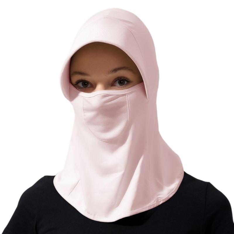 

Sun Protective Full Face Mask Neck Cover Hat for Women with Neck Coverage UV50+ Protective Outdoor Activity Headwear розовый