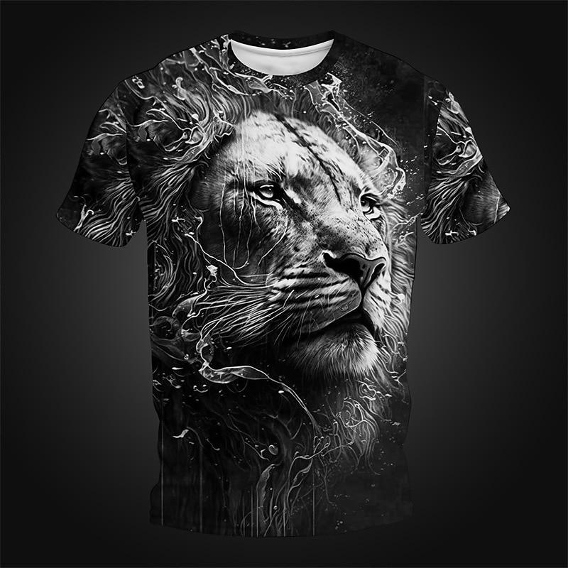 Men's Graphic Animal Dragon T Shirt Tee Short Sleeve T Shirt 3D Print Crew Neck Shirt Vintage Fashion Designer Outdoor Casual