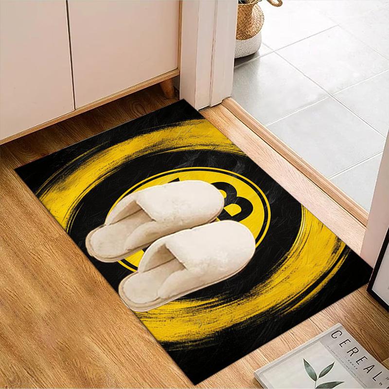 Borussia Dortmund Teppich Spiel Teppich, Fußmatte für Schlafzimmer Wohnzimmer Eingangsbereich Teppich, Heimdeko Idee Geschenk für Weihnachten Geburtstag
