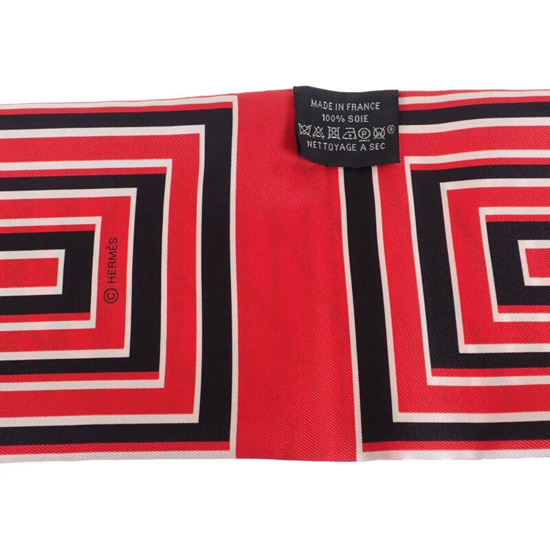 HERMES   Scarf Red/black Silk Women