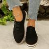 New Large-size Fashion Spring and Autumn New Round Head Platform Casual Solid Color Women's Single Shoes ·