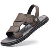 Fashion 2025 Summer New Beach Shoes for Men Solid Color Fashion Casual Leather Sandals Man Wear-resistant and Anti-slip Slipper Shoes