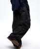 Aleseueseussi Wrinkle Mixed Leopard Cargo Pants - Navy