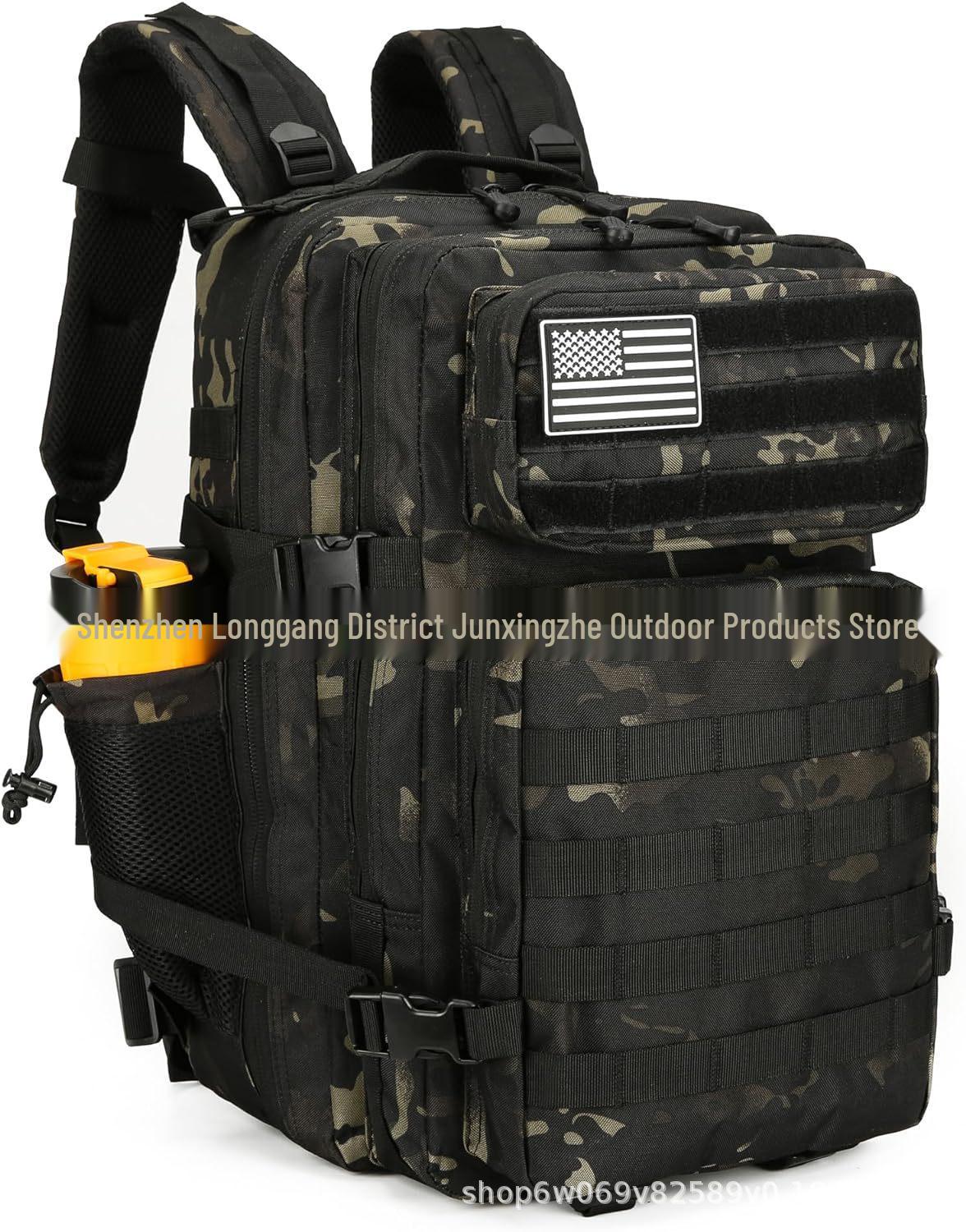 

Outdoor Tactical Large 3P Water-Resistant Hiking Backpack with Water Bottle Holder 45L