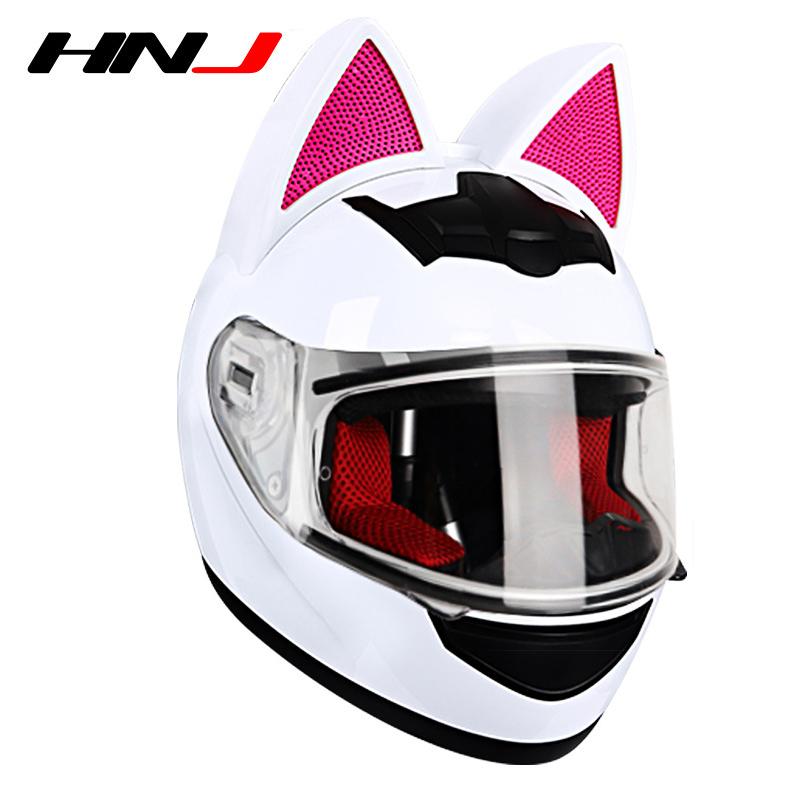 

HNJ Знімні котячі вушка Шоломи Знімний бант Casco Мотокрос Мотоциклетний шолом Повнолицевий Casco Moto Дихаючий шолом для мотокросу XL