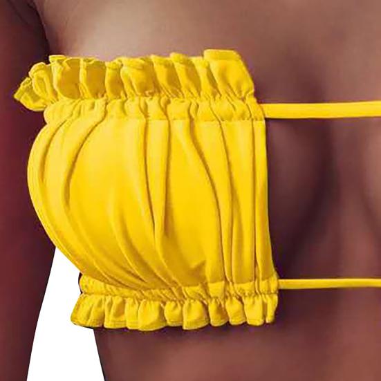 Maillot de bain tendance pour femmes, ensemble 2 pièces/ensemble, couleurs pures, sans fil, ajouré, séchage rapide, Bikini pour voyage