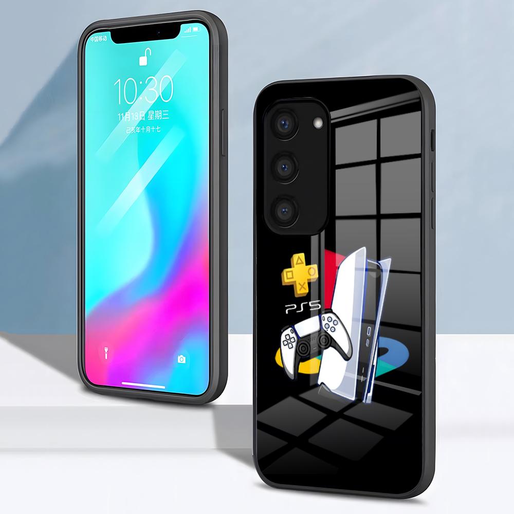 

Чехол для телефона с логотипом P-PlayStationes для Samsung S26 S25 S24 FE S23 S22 S21 Plus S20 Ultra Note20Ultra Черная стеклянная крышка Galaxy S25 Edge
