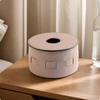 Half-PU Leather Tissue Box Versatile Cylindrical Tabletop