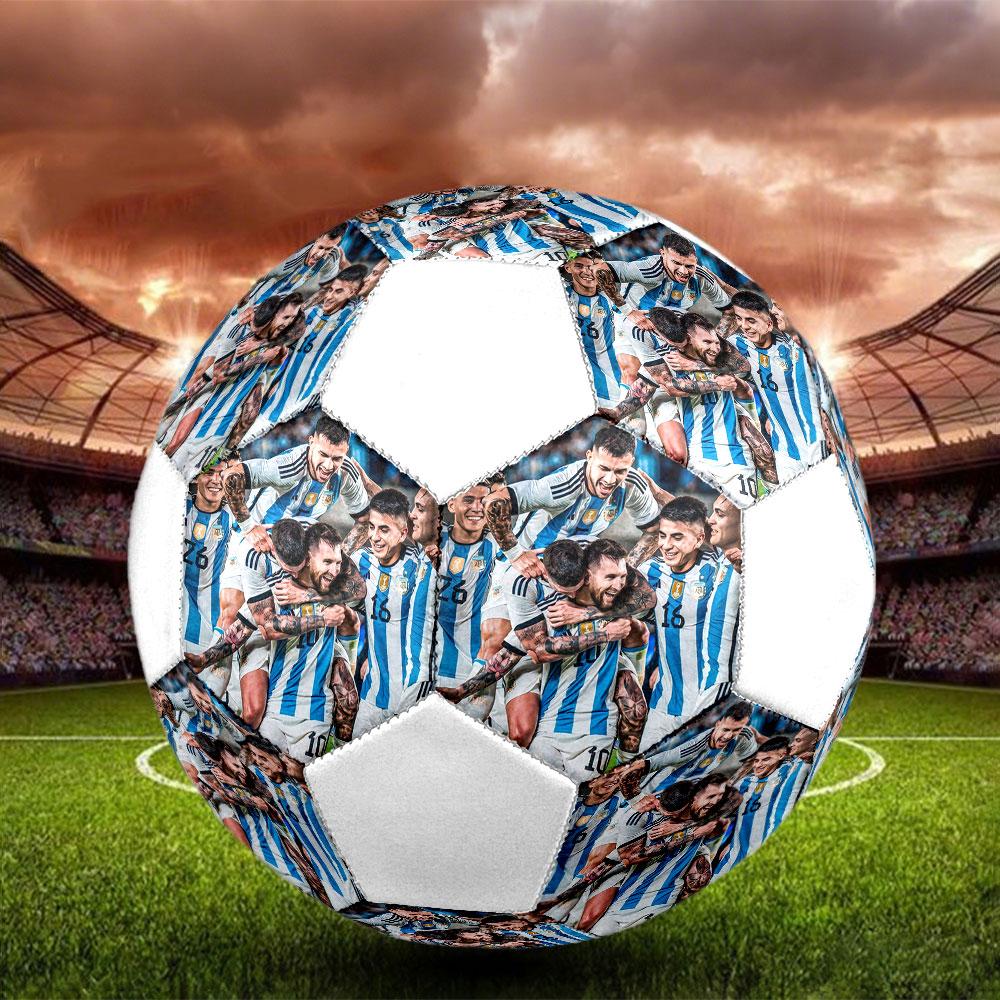 Pallone da calcio ufficiale dell'Argentina, Taglia 5, Cucito a macchina in PVC, Resistente e ad alto rimbalzo, Adatto a tutte le età, Merchandising per tifosi, per partite e uso all'aperto.