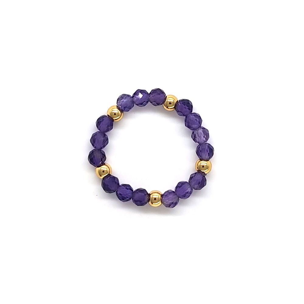 Vlen Boho Stackable Rings for Women Dainty Natural Stone & Gold Beaded Stacking Rings Minimalist Bohemian Jewelry Daily Gifts