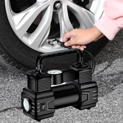 12V Reifenfüller Tragbarer Atmosphärenkompressor mit Notfall-LED-Licht Digitalanzeige Luftpumpe Autoreifenpumpe