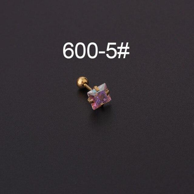1Piece Mini AB barevné zirkonové náušnice pro ženy 2021 Trend Jewelry Náušnice Piercing Heart Start Triangle Zirkonové náušnice