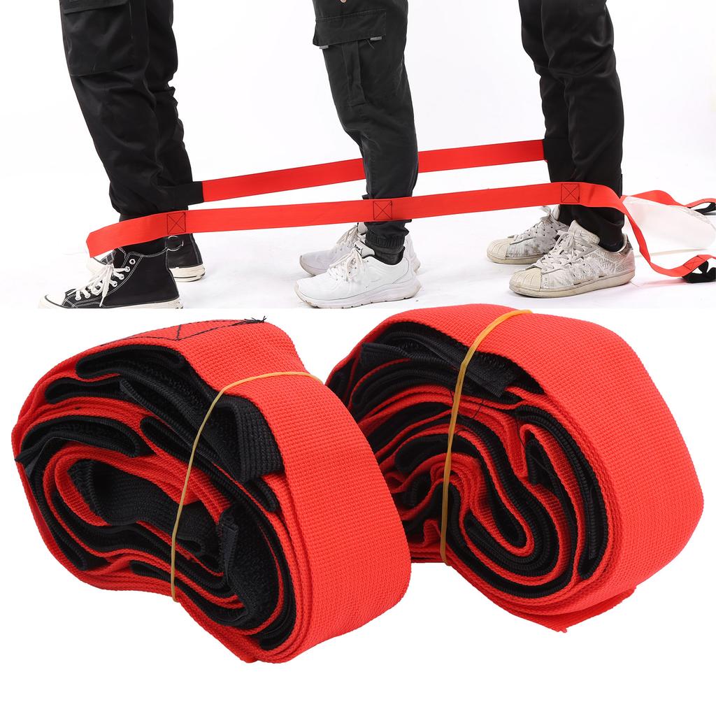 Fun Outdoor Sports 8 Legged Race Bands Giant Footstep Nylon Webbing Tram Game Activity