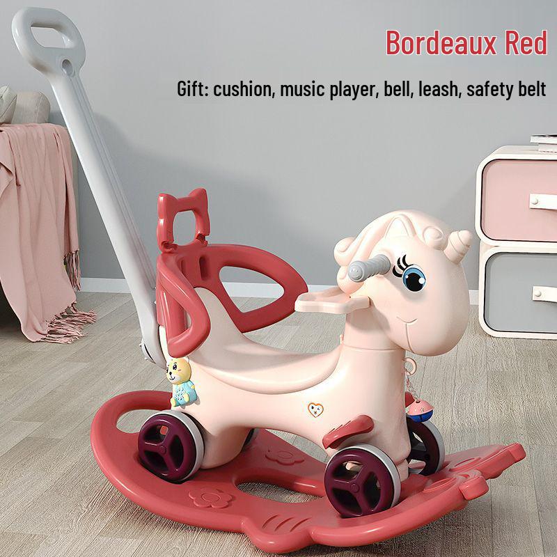 3-in-1 Wooden Rocking Horse & Ride-On Toy: Perfect First Birthday Gift for Boys and Girls