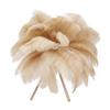 Feather Table Lamp USB Rechargeable Ostrich Feather Desk Light with Gold Tripod for Bedroom 40Pcs