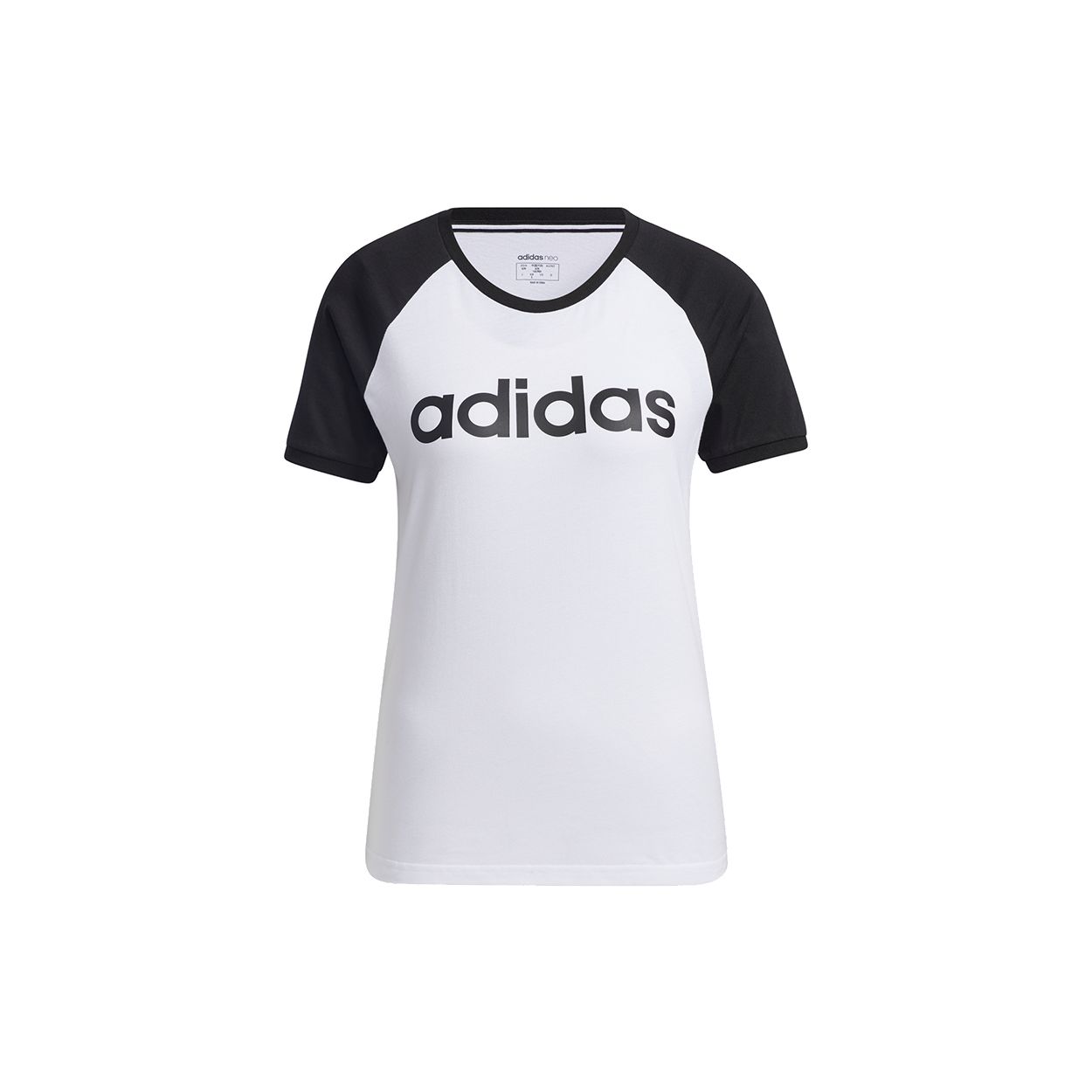 

Adidas Neo Logo Print Color Block Regular T-Shirt Women Tops White GP5571 XS