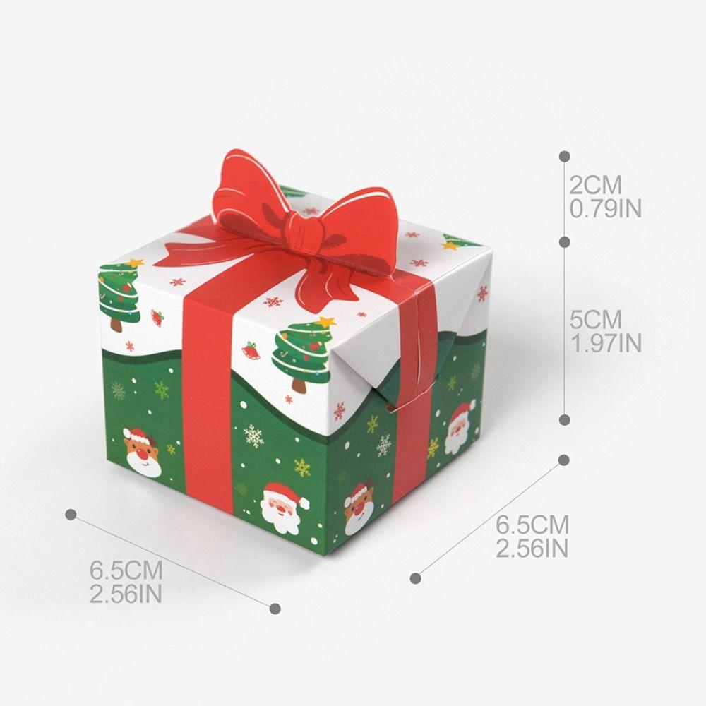10Pcs 3D Bowknot Mini Christmas Packaging Box Funny Xmas Supplies  Gift Packaging