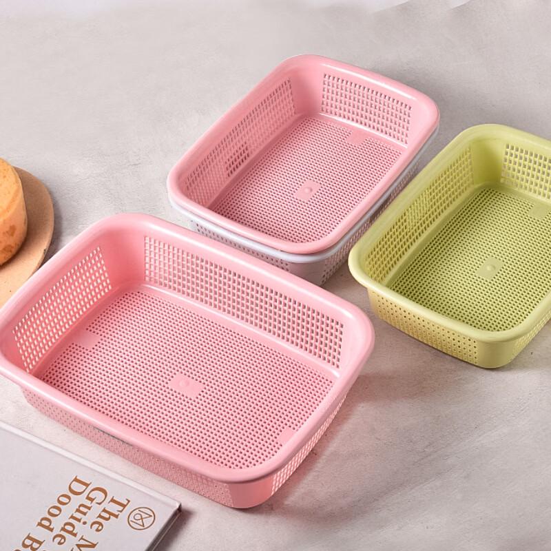 Rectangular Plastic Drain & Rice Sieve Basket