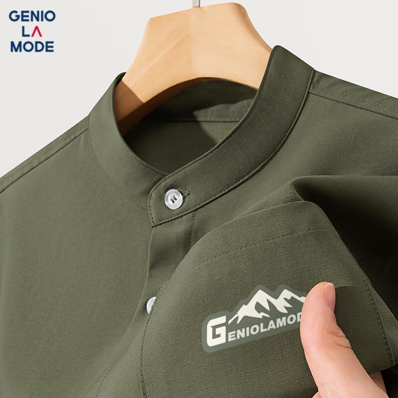 

GENIOLAMODE Men s Casual Printed Short-Sleeve Shirt XL