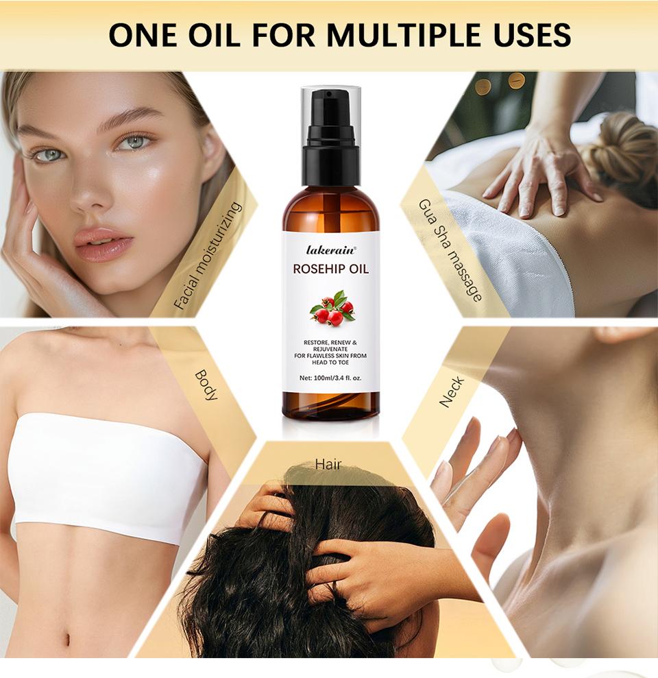 Organic Rosehip Oil Rose Hips Face Oils 30ml Fast-Absorbing Skin Care Moisturizer Face Oil Organic Rosehip Seed Oil Essence
